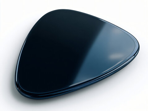 Dark blue guitar pick rendering with glossy finish on a white background plectrum instrument music