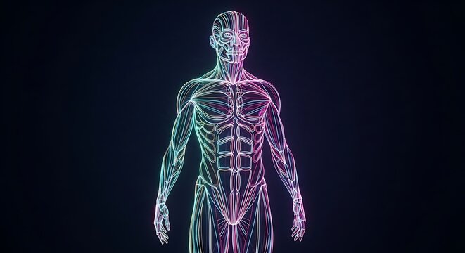 3D medical illustration of human skeletal system.