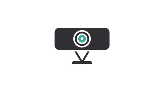 Webcam icon with green eye camera