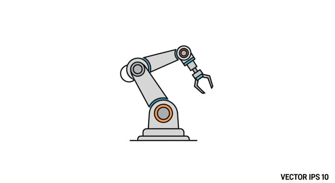 Robotic arm industrial robot vector illustration