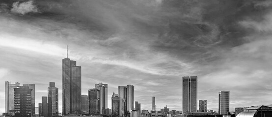 Fototapeta premium view to modern skyscraper and skyline downtown Frankfurt