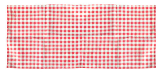 Fototapeta premium Long checkerboard pattern red and white of placemat cloth for background.Perfect for food and drink menu