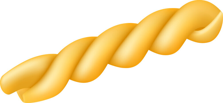Single twisted fusillo pasta piece, representing Italian cuisine and culinary ingredients