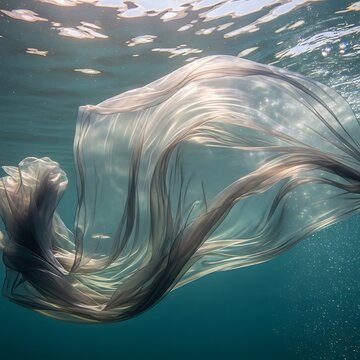 Close up underwater view of a humpback whale swimming.