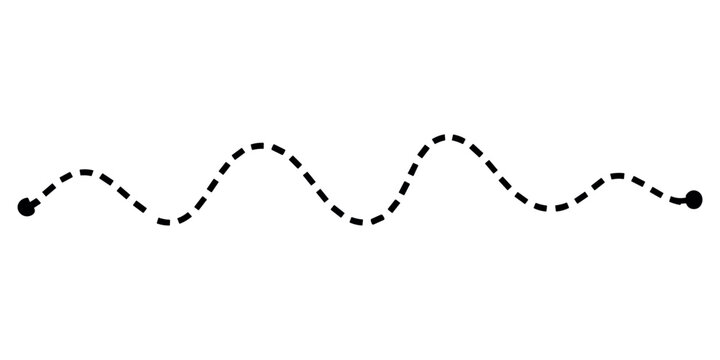 Black dashed line with two dots on white background
