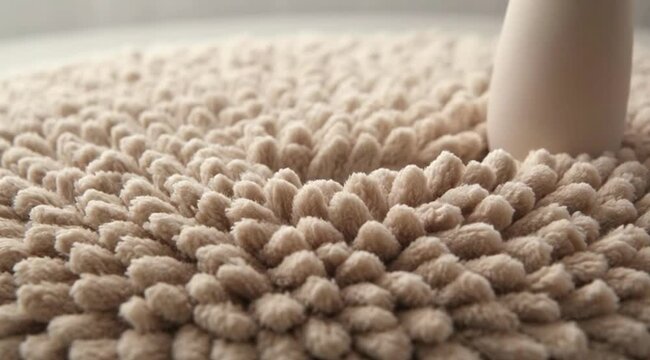 Close up hand holding sponge brush and needle for textile knitting craft