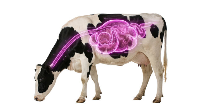 Exploring the brain function of cows in agriculture educational illustration high fidelity environment scientific perspective