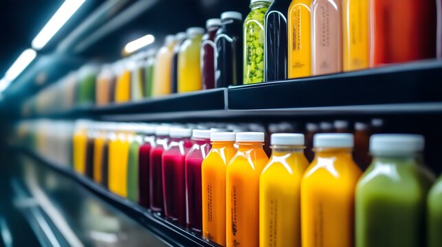 Professional storage of smoothie bottles in refrigerated warehouse