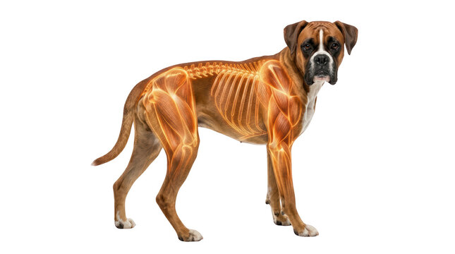 Anatomical dog model studio educational image high-detail environment side view health concept gigapixel quality