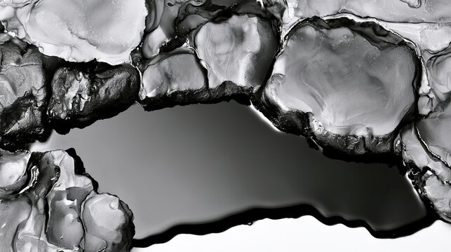 Black Ink Marble Paper Background