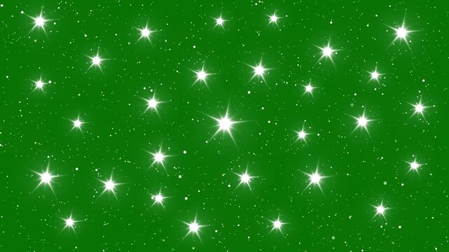 Twinkle star glitter sparkle, Sparkling Glitter Shine Loop, blinking stars, sparkle vector doodles, glowing Night effect, Particle line move light effect on Green screen background.4K UHD