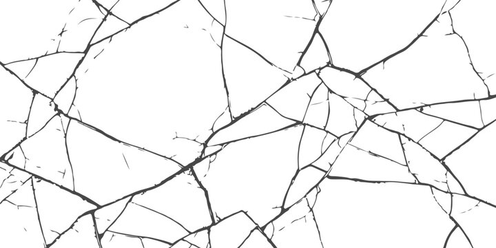 Black and white abstract texture with sharp cracks and broken lines pattern