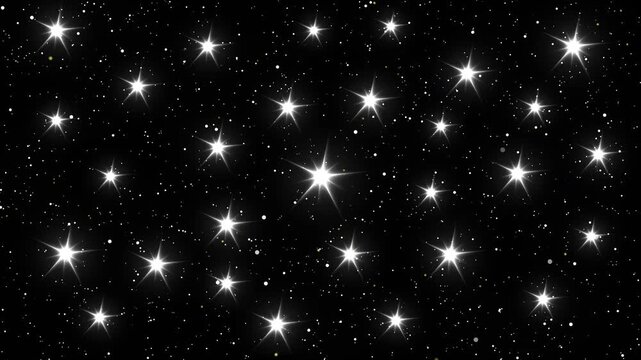 Twinkle star glitter sparkle, Sparkling Glitter Shine Loop, blinking stars, sparkle vector doodles, glowing Night effect, Particle line move light effect on Black screen background.4K UHD