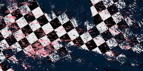 Interesting contrast geometric abstraction. Blurry textures. It contains elements of the checkered flag, suitable for design of the categories of speed, racing, rally, sports © Fahrezha