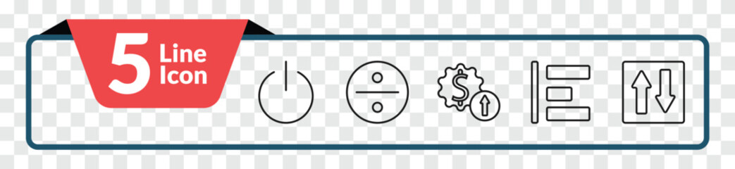 outline user interface icons set - turn off, division, object alignment, elevator arrows. editable vector for web and mobile ui © IconArt
