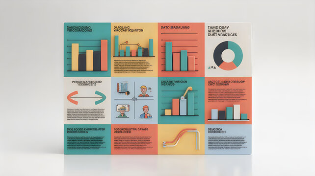 A clean and educational infographic design with colorful graphs and charts on white background