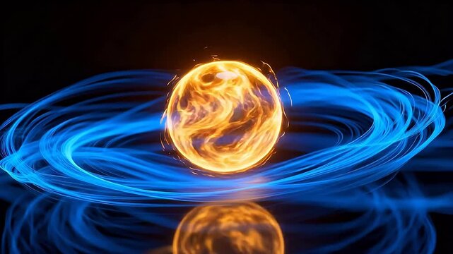 Glowing orb with swirling energy