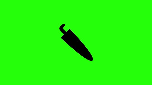 Premium 4K video showcasing a traditional folded closed rain umbrella accessory silhouette bouncing. Clean European weather forecast icon asset.