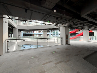 Obraz premium Modern Architectural Interior with Open Space and Dynamic Design Elements