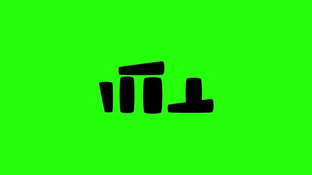 Premium 4K presentation showing the ancient prehistoric Stonehenge stone circle landmark silhouette bouncing. Perfect England tourism travel web icon.