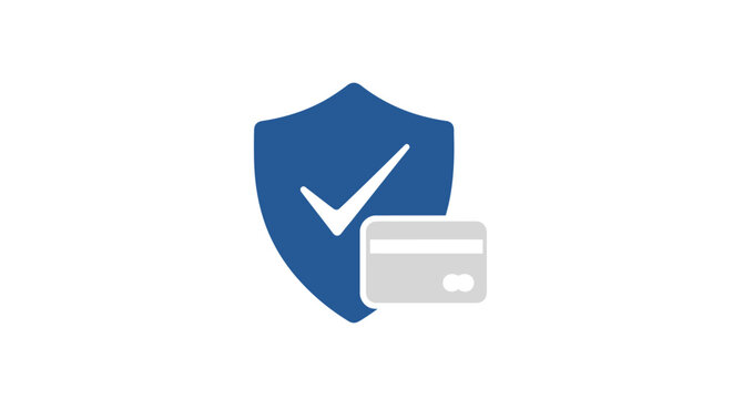Secure payment protection icon with shield.