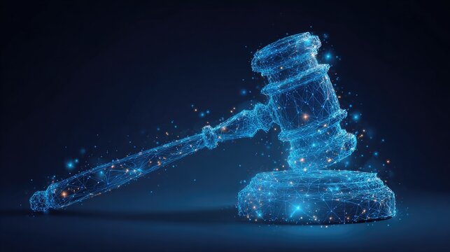 Virtual Gavel Representing Cyber Law