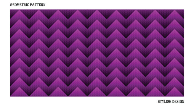 Seamless geometric chevron pattern in purple and black colors, abstract zigzag background with triangular texture for design