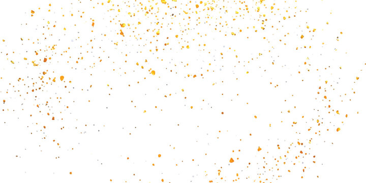 Abstract golden glitter particles falling and floating in the air