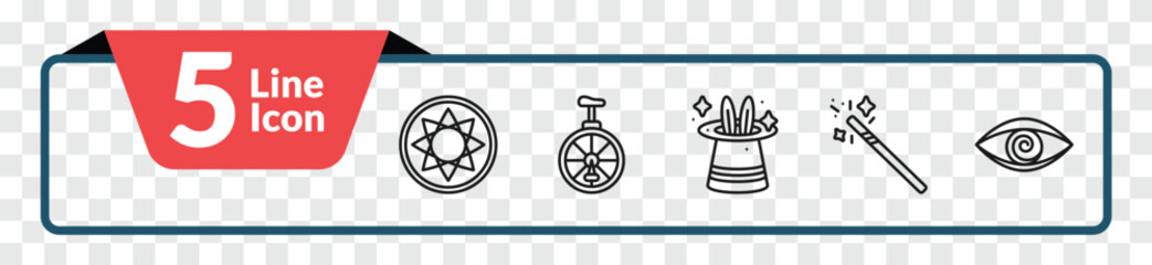 outline magic icons set - astral, unicycle, wand, hypis. editable vector for web and mobile ui © IconArt