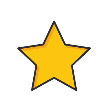 A single yellow star icon with a bold black outline.