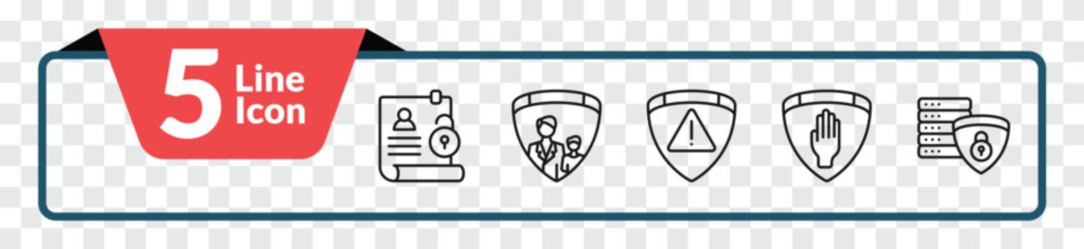 outline gdpr icons set - right to access, child consent, right to objection, data processing. editable vector for web and mobile ui