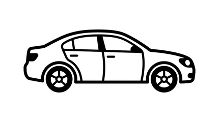 Fototapeta premium Black and white car side view.