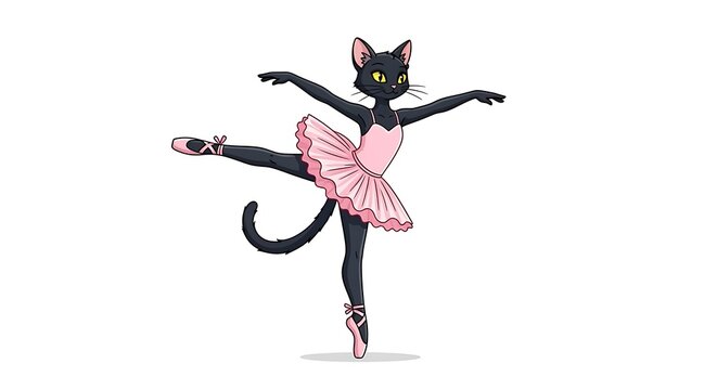 Black cat with pink bow perched on wire.