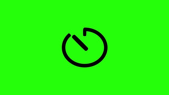 Clean 4K video showing an open circular line clock timer countdown progress track silhouette bouncing. Universal abstract interface graphic.