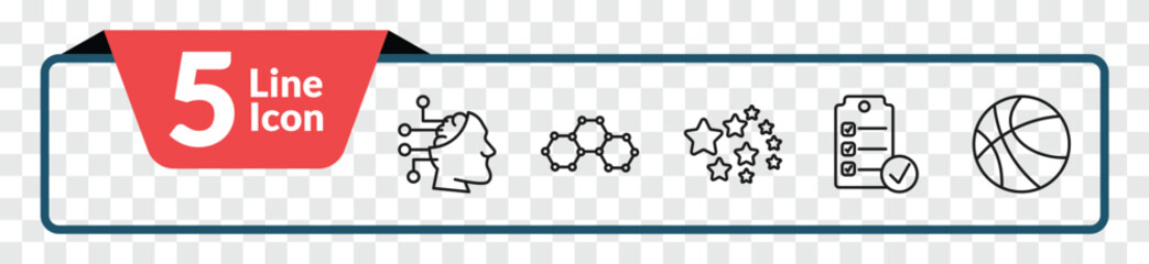 outline artificial intellegence icons set - availability, graphene, check list, ball. editable vector for web and mobile ui © IconArt