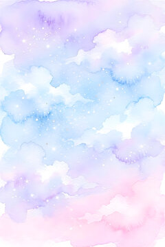 Dreamy watercolor background with soft pastel gradient transitioning from lavende