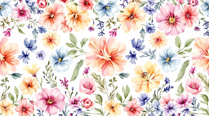Elegant Watercolor Floral Border Creating a Romantic Background for Celebrations and Greetings © Flower