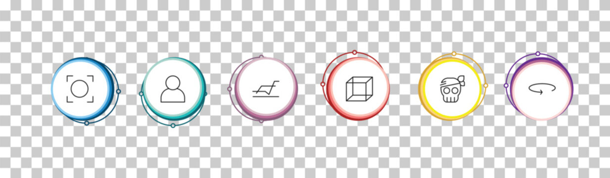 outline shapes icons set - vignette, characters, multiple line, 360. editable vector for web and mobile ui