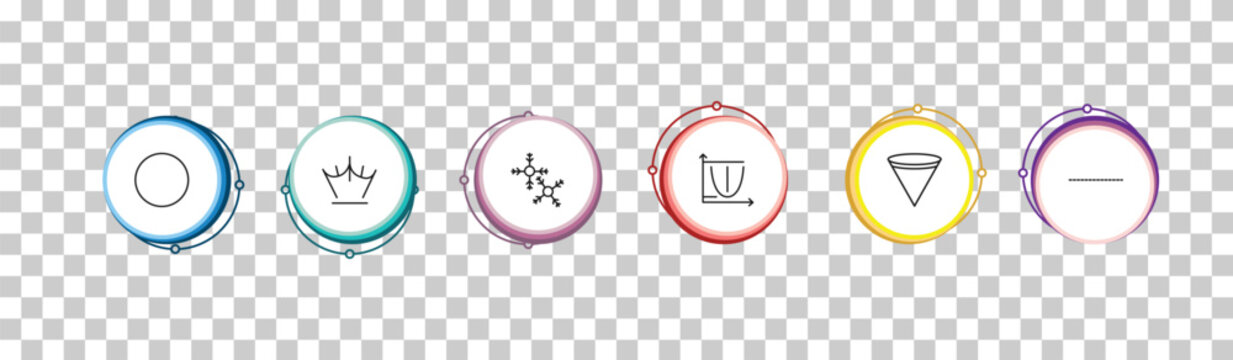 outline shapes icons set - blank circle, reign, two snow flakes, cut here. editable vector for web and mobile ui