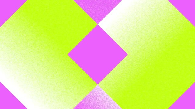 The video displays an abstract background with a diamond or harlequin pattern