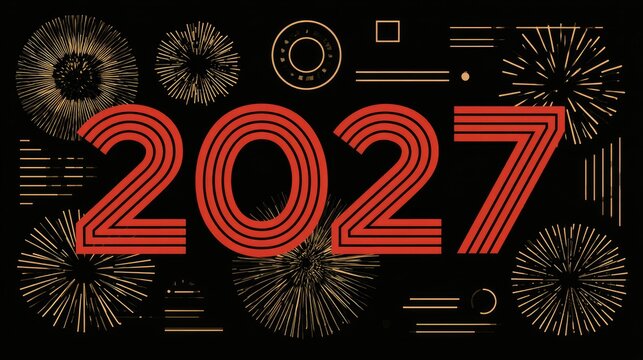 Vector Art of 2027 New Year Celebration