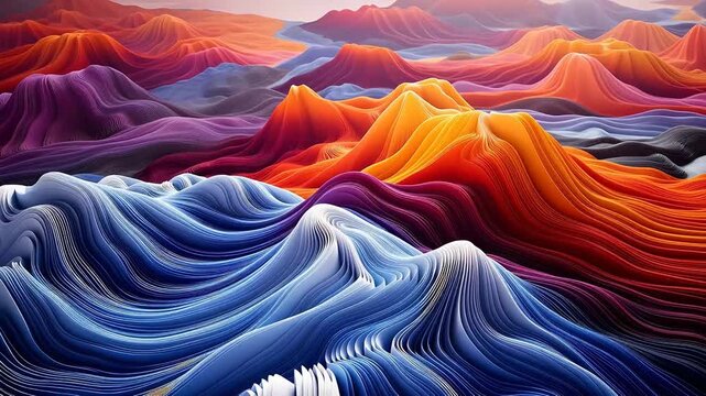 Digital paper sculptures mountains wave abstract  background