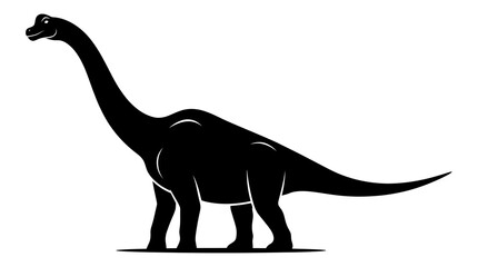 Brachiosaurus Dinosaur Silhouette Vector Illustration © Kosong