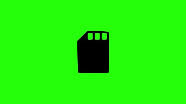 Beautiful 4K motion asset containing a hardware digital memory card flash data storage silhouette bouncing. Clean asset for technology hardware video.