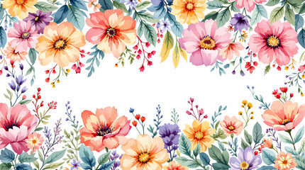 Soft Spring Botanical Border Perfect for Announcements, Invitations, and Greetings © Flower