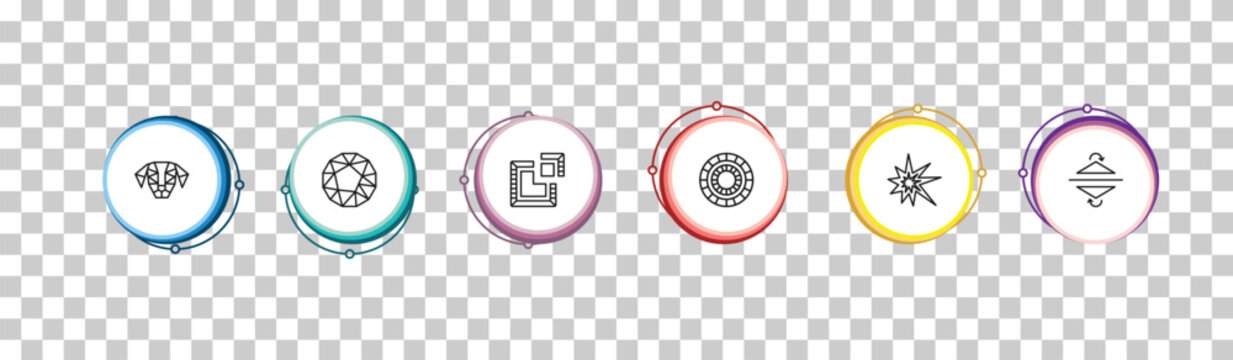 outline geometric figure collection. icons set - polygonal dog, dodecahedron, segment, reflection. editable vector for web and mobile ui