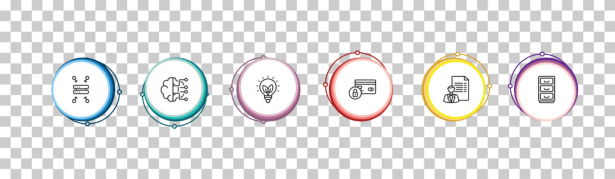 outline general icons set - data aggregation, future technology, , office cabinet. editable vector for web and mobile ui