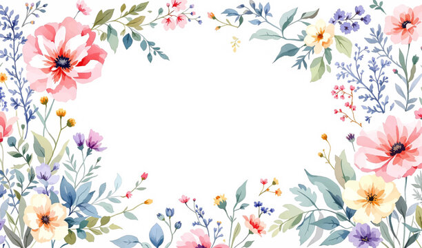 Charming Botanical Frame Combining Romantic Style with Delicate Natural Beauty