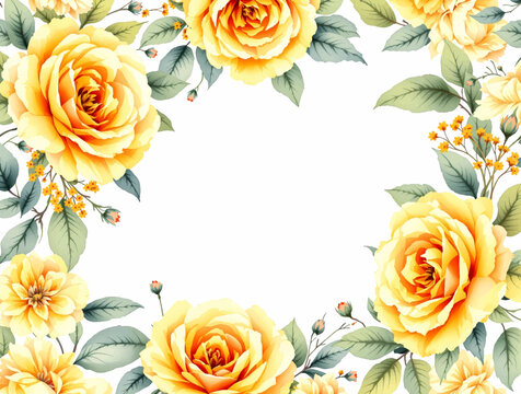 Charming Floral Border Featuring Gentle Colors and Beautiful Artistic Details