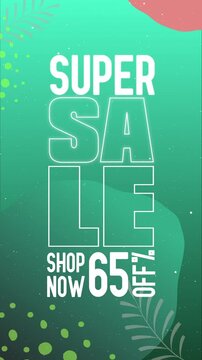Green Concept, Super Sale 65% Off Sale for Social Media Story